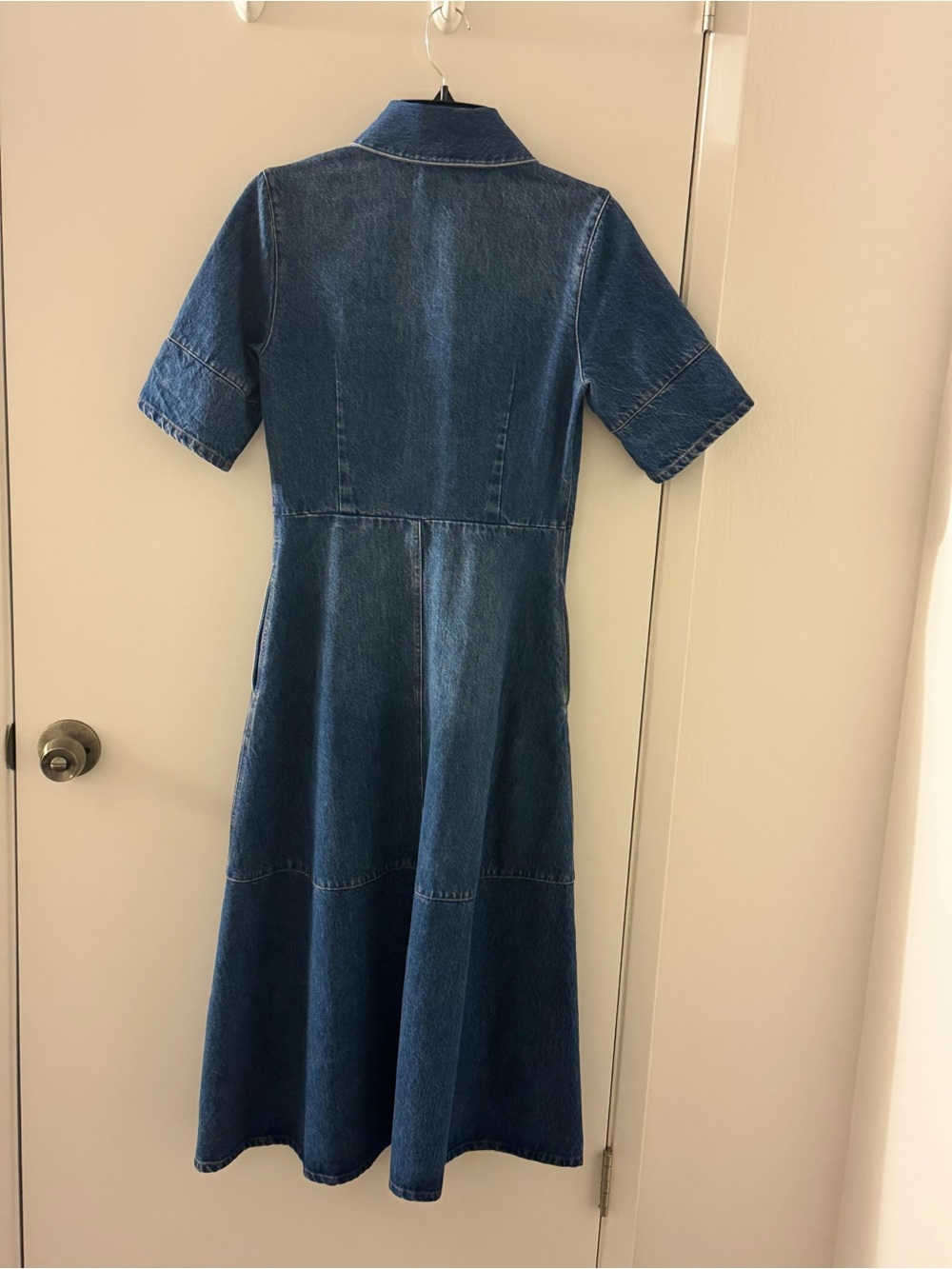 CO Blue Denim Button-Front Midi Dress - Picture 7 of 9
